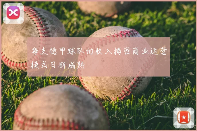 每支德甲球队的收入揭密商业运营模式日渐成熟